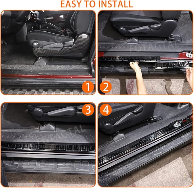 Car Door Sill Guard Cmpatible with Toyota FJ Cruiser 2007-2021, Outer Door Entry Guards Threshold Strip, Auto Stainless Threshold Protection Guards (4PCS)