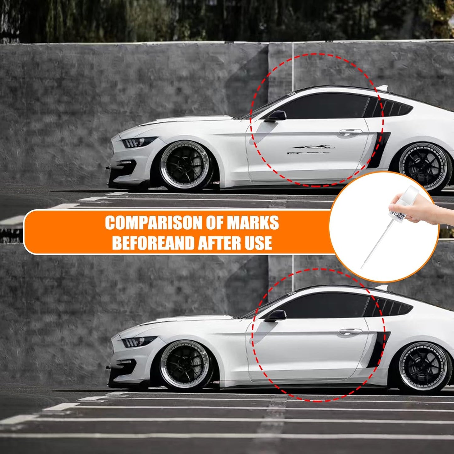 J7 Magnetic Metallic Touch Up Paint for Ford, Car Paint Pen Scratch Repair Two-In-One Touch Up Paint, Premium Car Scratch Remover for Deep Scratches