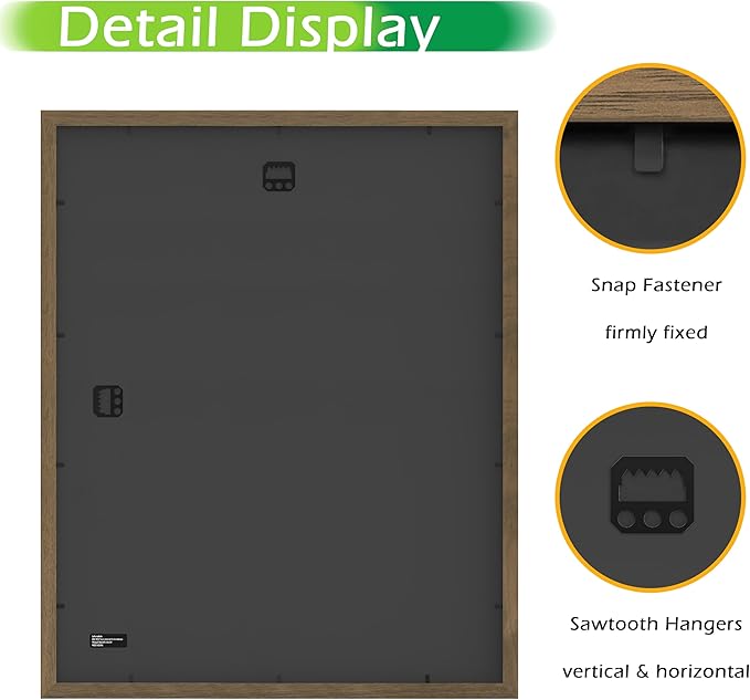 FrameWorks 2-Pack, 16x20 Matted to 11x14 Picture Frame, Dark Oak ??Classic Wooden Photo Frame with Tempered Glass, Modern Matte Finish for Prints, Posters, Certificates & Wall Decor ??Gallery-Ready