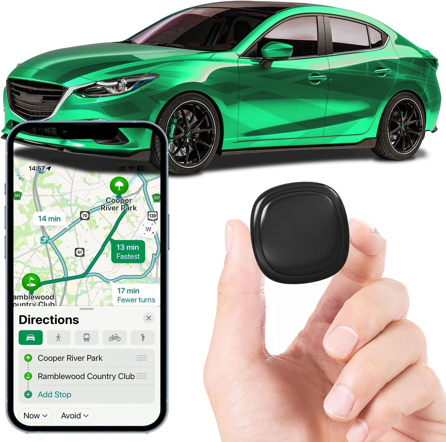 GPS Tracker for Vehicles,Mini Portable Magnetic Car GPS Tracking,Full Global Coverage Location GPS Tracker for Kids,Dogs,No Subscription Required/No Monthly Fee/No SIM Card Required