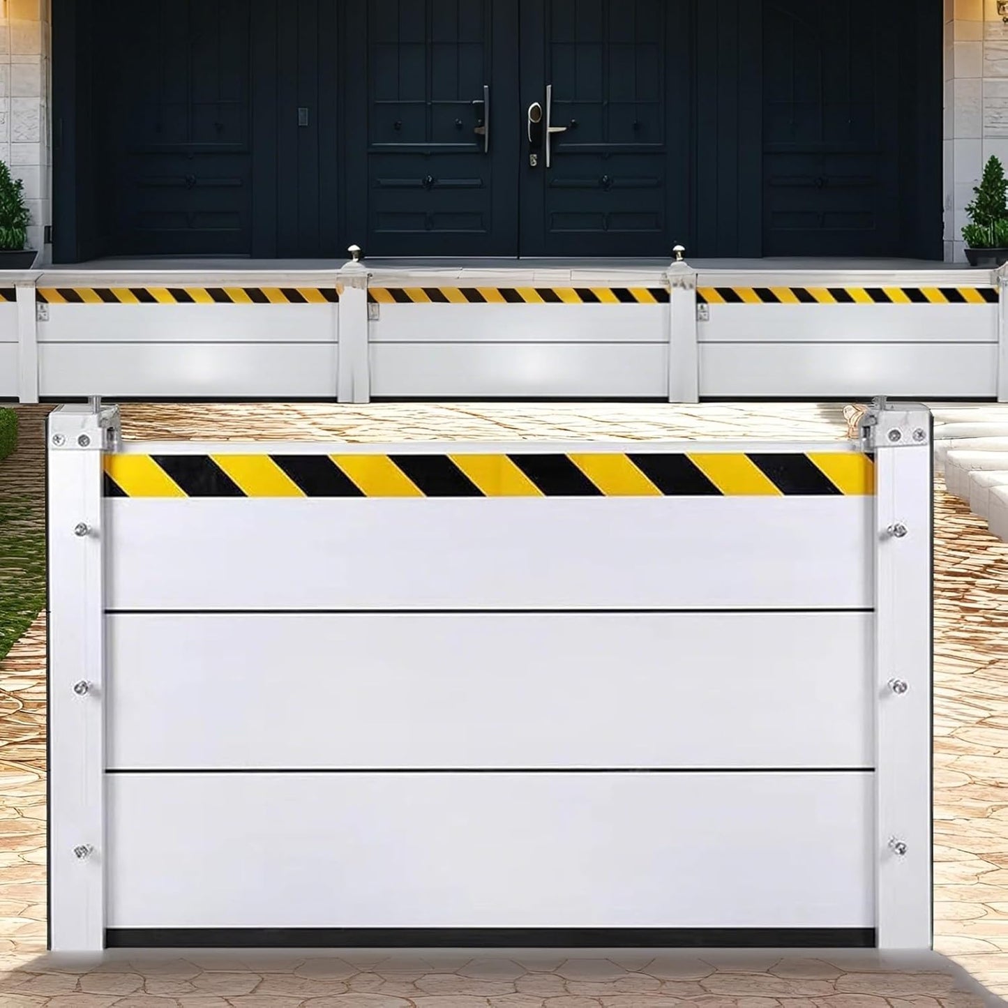 Flood Barriers for Home Exterior,Aluminum Alloy Outdoor Garage Doors Water Barriers for Flooding(H7.9Inch,L17FT)