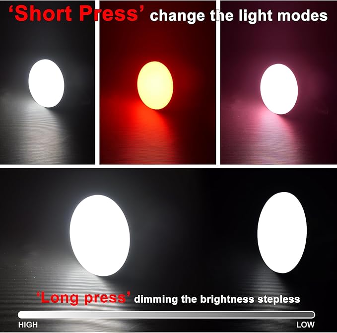 2pcs 10000mAh Rechargeable Camping Light Brightness Stepless Dimming, IP45 Waterproof Tent Light Power Failure (RED)