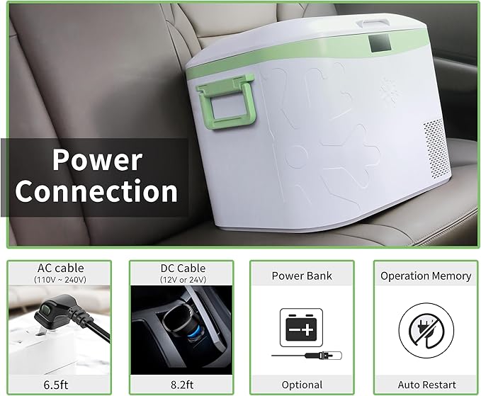 Car Fridge Portable 12V Refrigerator 19 Quart (18 Liter) 12 Volt Freezer Compressor Cooler 12V/24V DC 110～240 V AC for Truck Van RV Camper SUV and Home Use -18℃~+15℃