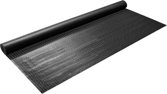 IncStores 2.5mm Thick Commercial-Grade Nitro Roll Garage Floor Mat | Flexible Vinyl Floor Mat for a Stronger and Safer Garage, Workshop, or Trailer | Diamond-Plate, Midnight Black, 8' x 40'