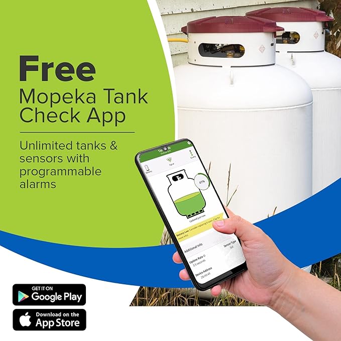 Mopeka Pro Check Bundle - 2 Pro Check Sensors, 1 LED Display, 2 Tank Halos - Wireless Propane Gauge for your Dual RV Tanks - Monitor Propane Levels Inside your RV on the LED Display or App