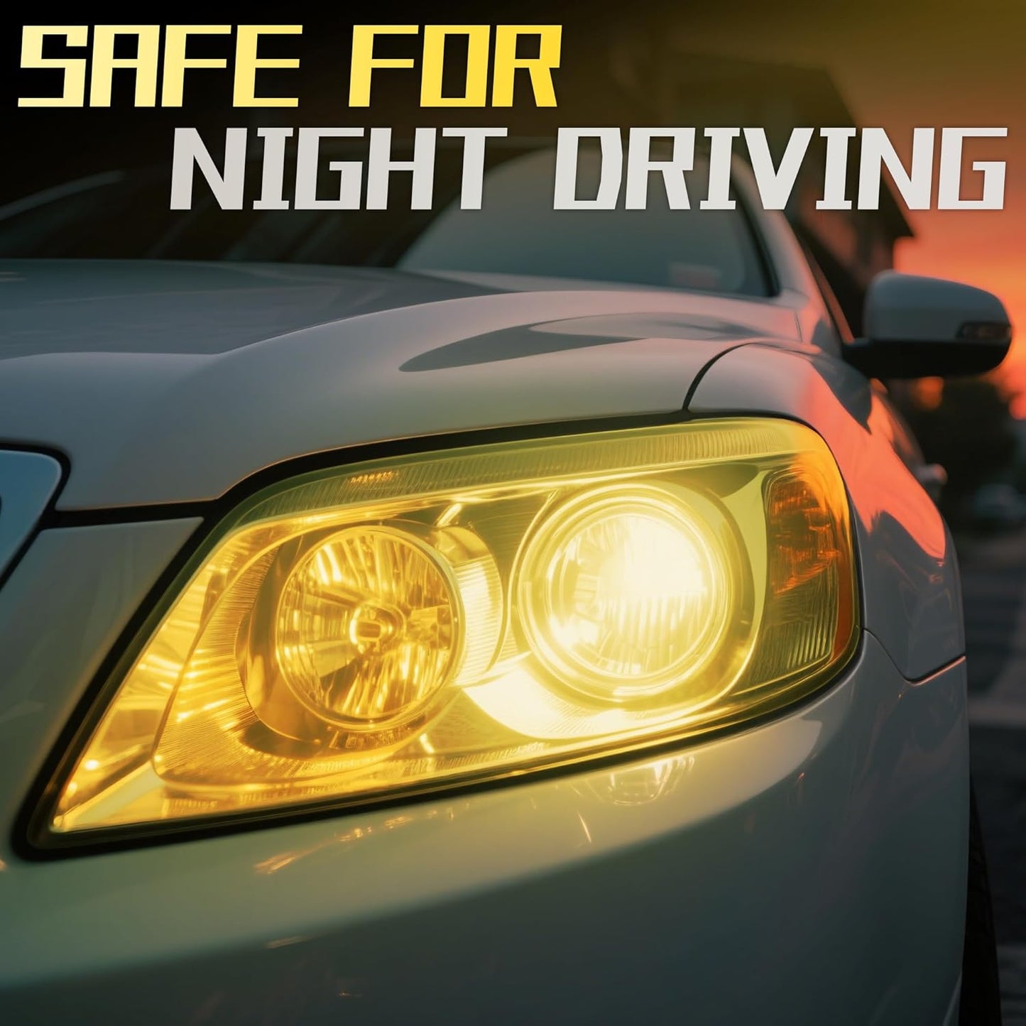 Lypumso 16 x 60 Inches Headlight Taillight Car Tint Vinyl Film, Self Adhesive Fog Lights Sticker Sheet Roll for Car Lights Cover Protection (Yellow)