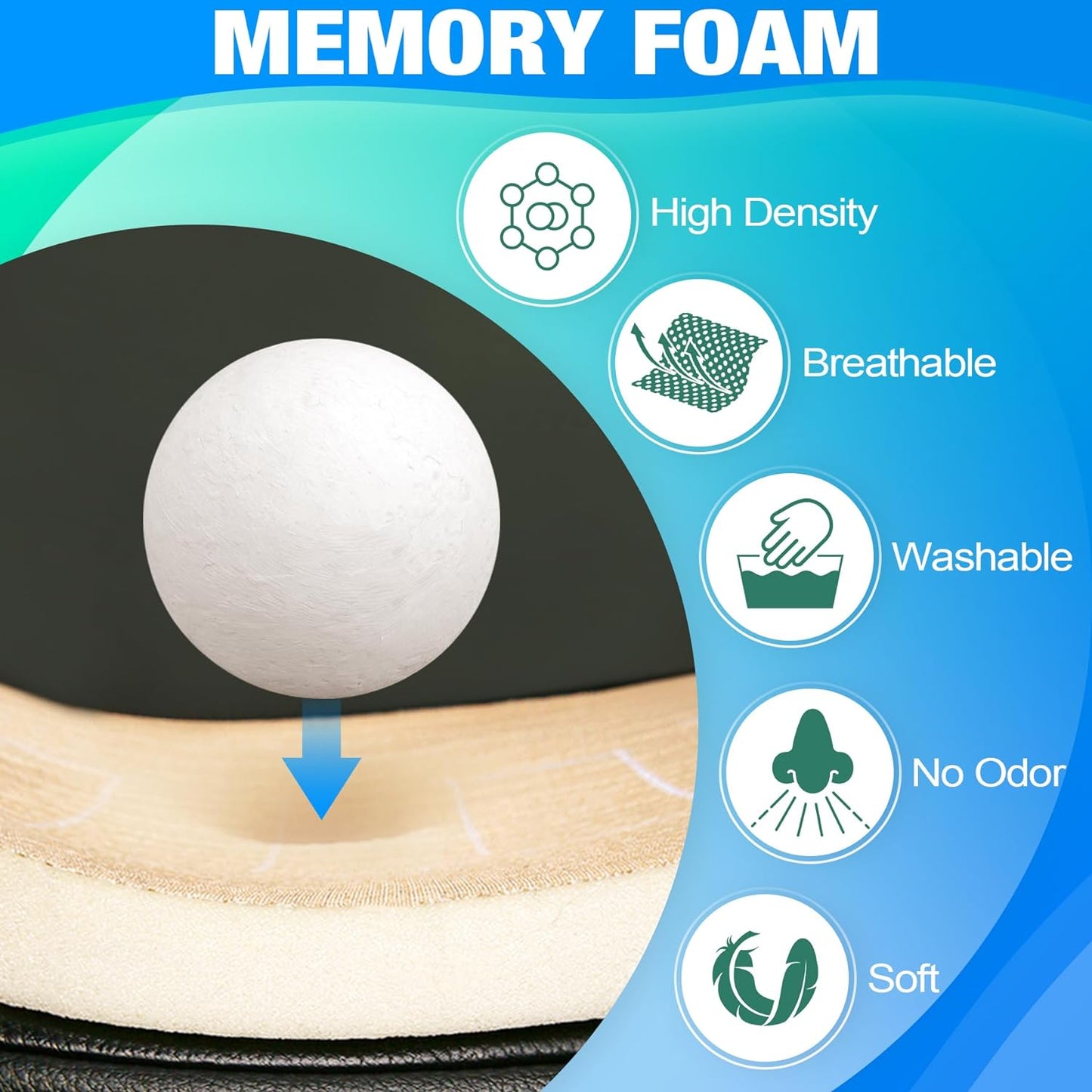 MYFAMIREA Car Seat Cushion and Back Support Pillow 1.2'' Thick Memory Foam Desk Chair Cushion Back Support for Automotive Seat Driver, Travel, Leg and Back Pain Relief, Washable, Adjustable, Orange