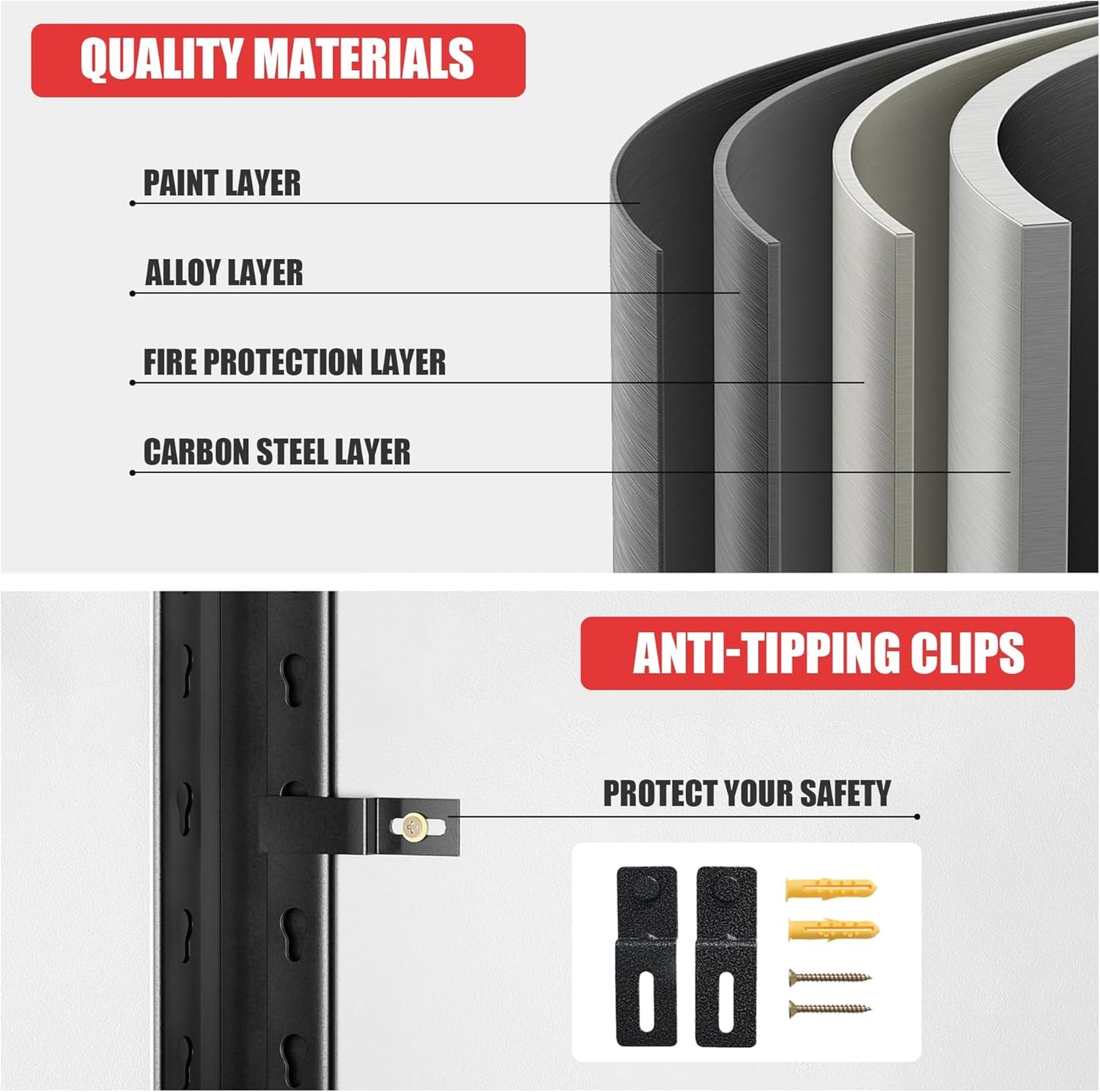 Garage Shelving,Storage Shelves,Adjustable 5 Tier Metal Heavy Duty Racks,Tool Utility Shelf Industrial for Garage Warehouse Basement,18" D x48 Wx78 H