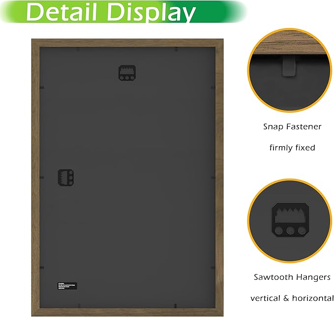 FrameWorks 2-Pack, 12x18 Matted to 11x17 Picture Frame, Dark Oak ??Classic Wooden Photo Frame with Tempered Glass, Modern Matte Finish for Prints, Posters, Certificates & Wall Decor ??Gallery-Ready