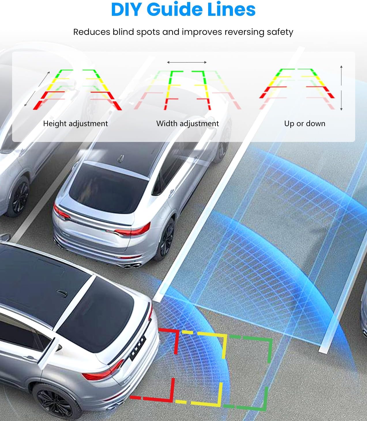 Wireless Backup Camera for Trucks: 5 Inch HD Monitor, Easy Install Stable Digital Signal Back Up Camera System, Dual Channel Color Night Vision Rear View Camera for Car Pickup SUV Van - AUTO-VOX W7Pro