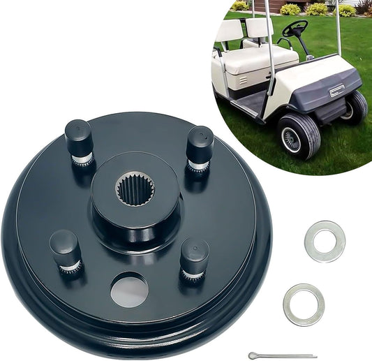Golf Cart Brake Drum Assembly Kit for EZGO TXT, Rear Brake Drum Hub with 24 Splines Compatible with 1982-up Electric and 1982-1993 2-Cycle Gas Vehicles Replaces 19186G1P - 1 Pack