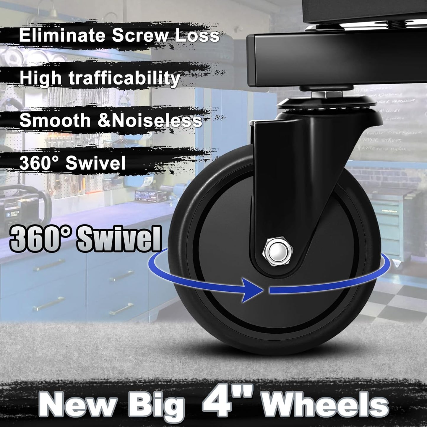 Rolling Stool with Wheels, Adjustable Height Pneumatic Garage Work Mechanic Stool Seat with Backrest, 400 LBS Capacity 360° Swivel Mechanic Crepper Chair with Tool Tray Storage, Gray