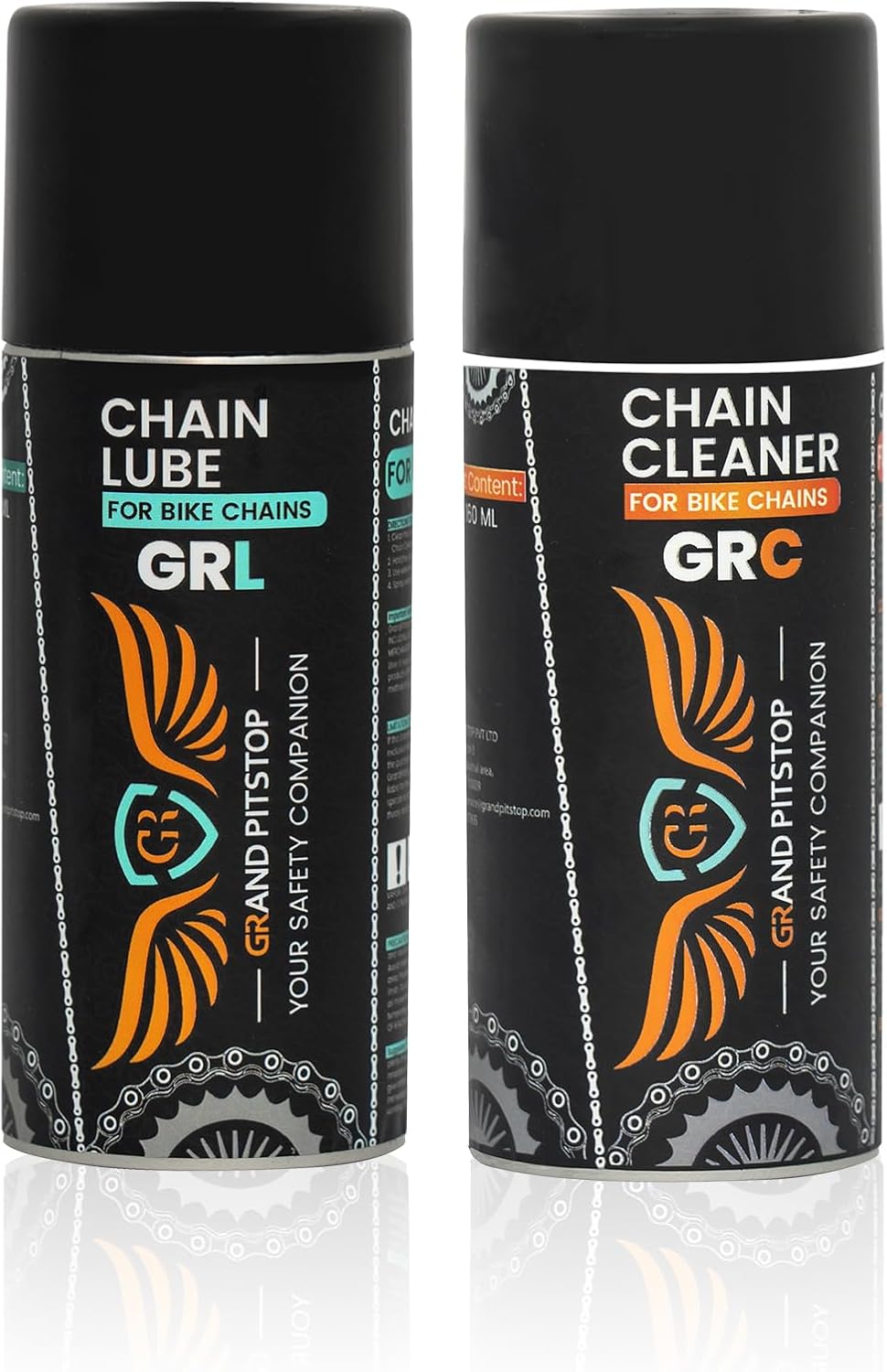 GRAND PITSTOP Chain Cleaner, Degreaser 160ml and Chain Lube, Greaser, 160ml Motorcycle Bike Chain Cleaner for all bikes Motorcycles, Super Durable