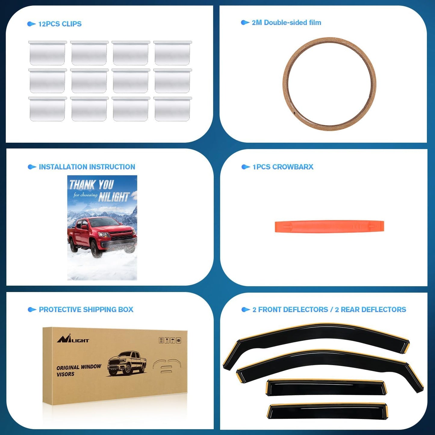 Nilight in Channel Rain Guards for Jeep Grand Cherokee 2011 2012 2013 2014 2015 2016 2017 2018 2019 2020 Vent Window Visors-4pcs