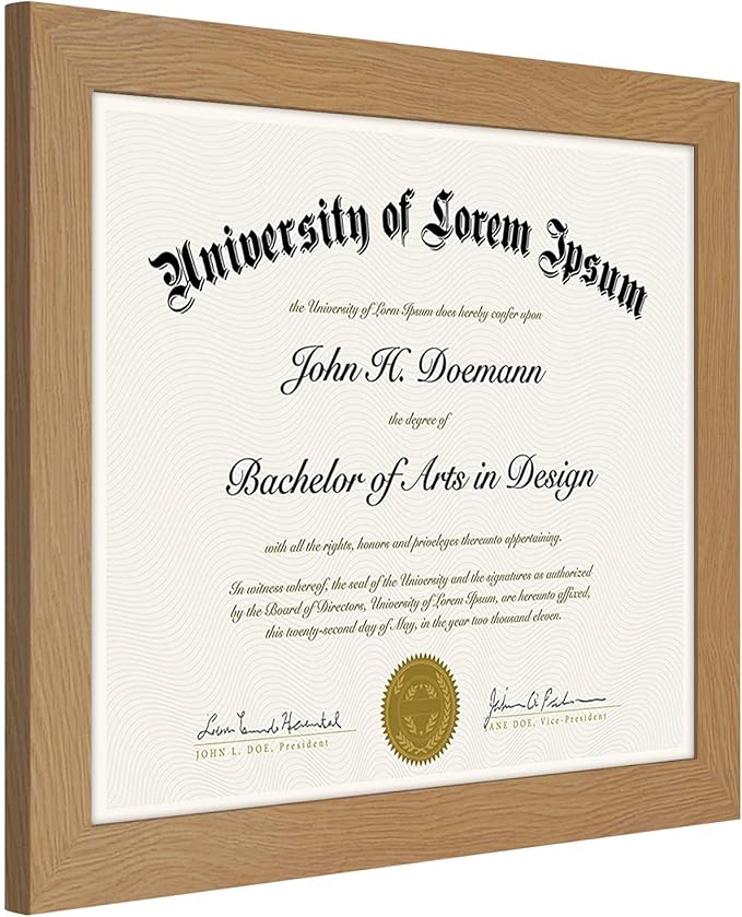Americanflat 8.5x11 Diploma Frame with Shatter-Resistant Glass - Document Frames with Engineered Wood - Legacy Collection - Certificate Frame for Tabletop and Wall Display - Dark Oak