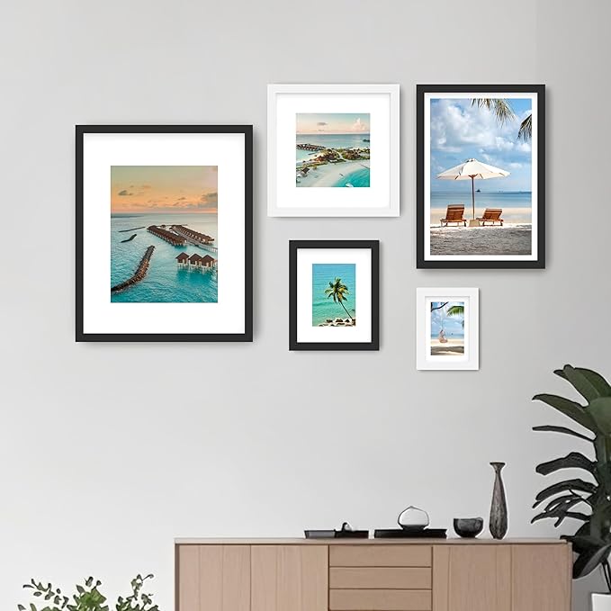 FrameWorks 2-Pack, 12x16 Matted to 8x12 Picture Frame, Dark Oak ??Classic Wooden Photo Frame with Tempered Glass, Modern Matte Finish for Prints, Posters, Certificates & Wall Decor ??Gallery-Ready