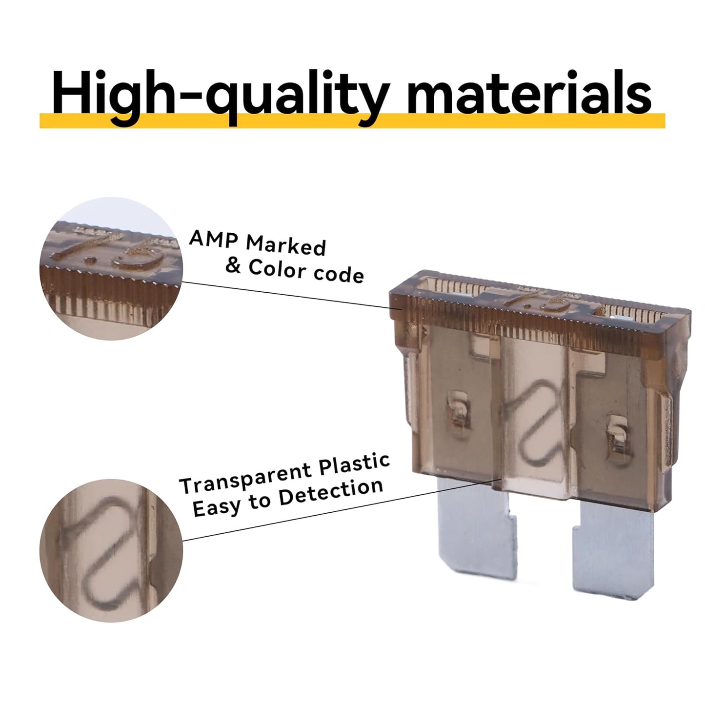 100 Pack Auto Fuses 7.5 AMP ATC/ATO Standard Regular Fuse Blade 7.5A Car Truck Boat Marine RV