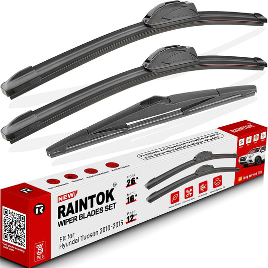 Windshield Wiper Blades Replacement for Hyundai Tucson 2010 2011 2012 2013 2014 2015 Original Factory Quality Front Rear Wipers Blade Set for My Car - 26" 16" 12" (Set of 3)