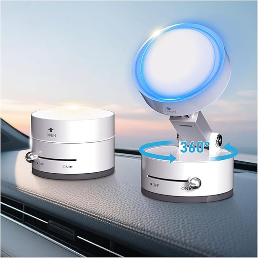 Magnetic Car Phone Mount - Ultra Strong Vacuum Suction Phone Holder for Dashboard/Windshield, Foldable 360° Adjustable Car Phone Mount Compatible with iPhone 16/15/14 & All Smartphones-817001C