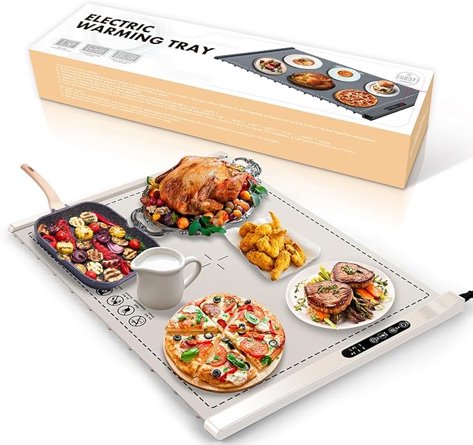 Food Warming Mat - Portable Party Buffet Electric Warming Tray, Foldable Food Warmer, Timed Off, Temperature Adjustable, Suitable for Daily, Outdoor, Party