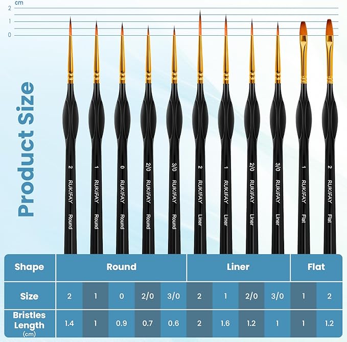 Paint Brushes Set Art Supplies, 11 PCS Miniature Paint Brushes for Acrylic Painting with Triangular Handles, Artist Gifts for Oil, Face Ceramics Model Detailing Watercolor Art Drawing Black