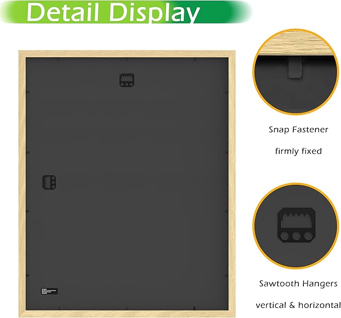 FrameWorks 2-Pack, 16x20 Matted to 11x14 Picture Frame, Natural Oak ??Classic Wooden Photo Frame with Tempered Glass, Modern Matte Finish for Prints, Posters, Certificates & Wall Decor ??Gallery-Ready