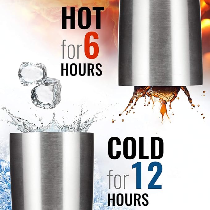 12 pack 20 OZ Double Wall Stainless Steel Vacuum Insulated Tumbler Coffee Travel Mug With Lid, Durable Powder Coated Insulated Coffee Cup for Cold & Hot Drinks (Silver, 12 pack)