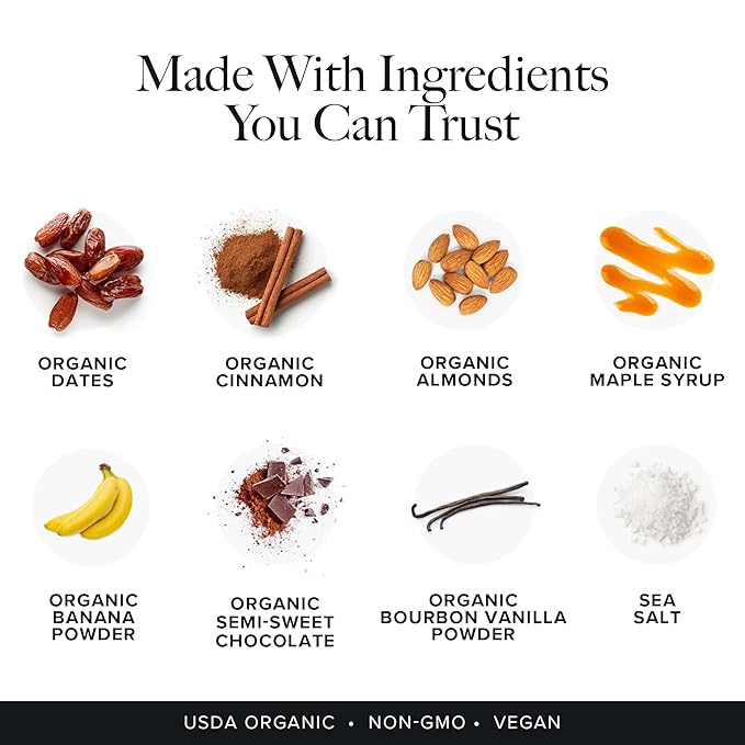 Truvani Plant Based Snack Bars | Chocolate Chip Banana Bread 1 Pack | 5g Protein | USDA Organic and Vegan | The Only Bar | Dairy, Soy, and Gluten Free | Individually Wrapped