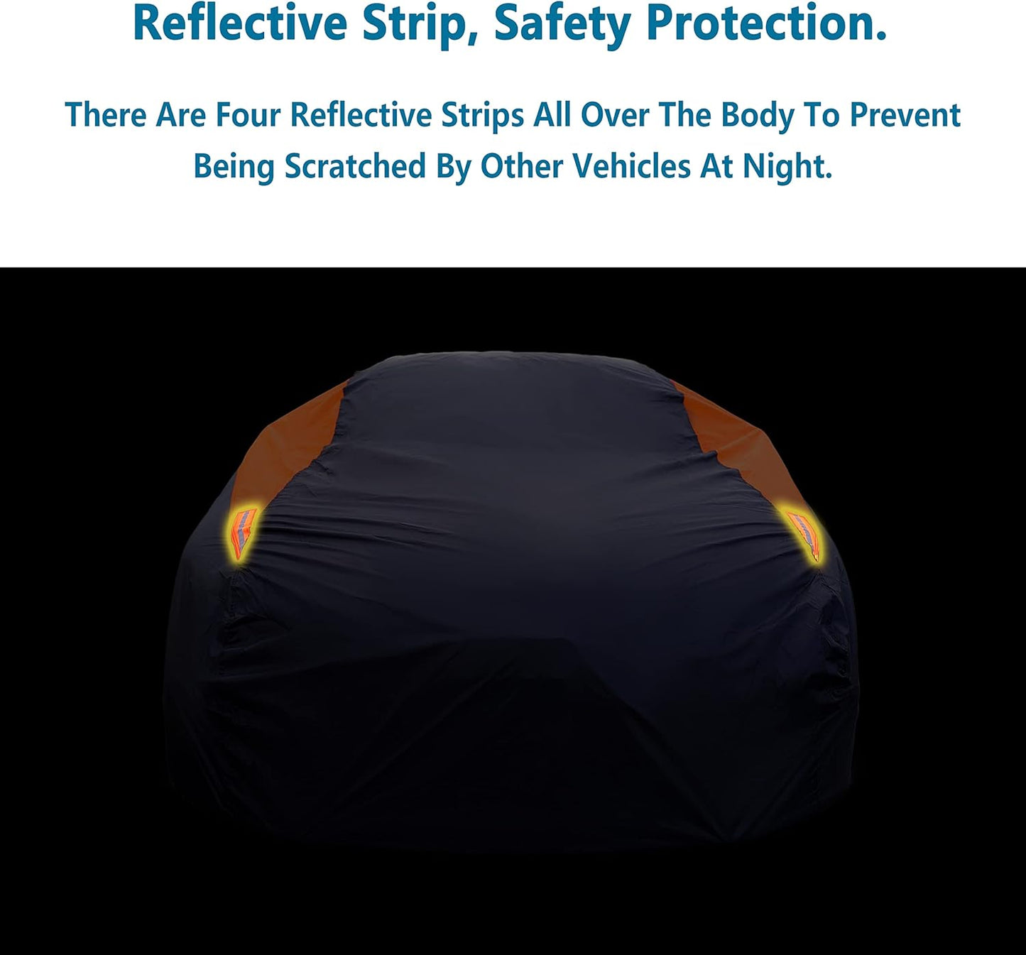 MORNYRAY Waterproof Car Cover All Weather Snowproof UV Protection Windproof Outdoor Full car Cover, Universal Fit for Sedan (Orange, A1-Fit Sedan Length(154-163 inch)