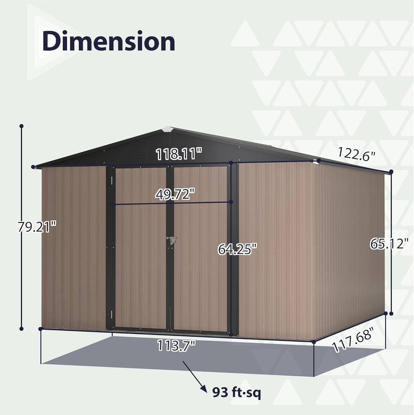 10 x 10 FT Outdoor Storage Shed, Large Metal Tool Sheds with Updated Frame Structure and Lockable Doors, Garden Shed for Backyard Garden Patio Lawn