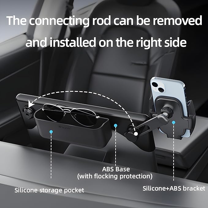 Tesla Model Y Juniper Phone Mount Accessory 2025-2026，Model 3 Phone Holder Highland (2024+)| Next-Gen | Slim Dock | Enhanced Grip