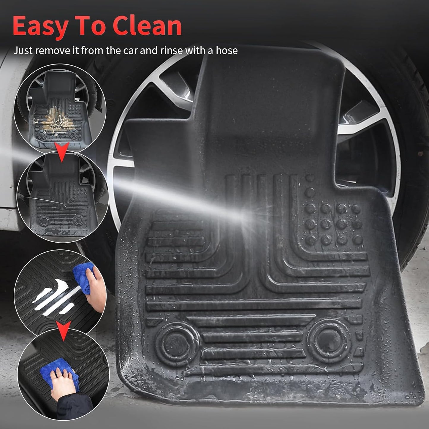 Wayhigh-All Weather Floor Mats and Cargo Liner for Audi Q5/SQ5 (Include Sportback) 2018-2024 TPE All Season Guard for Car Mats Waterproof Anti-Slip Odorless Q5 Floor Liners Trunk Liner Accessories