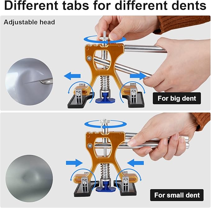 Dent Puller Hail Remover Kits,129pc Professional Car Paintless Dent Removal Tools,Slide Hammer 2 in 1 T-Bar, Adjustable Dent Lifter,Bridge Puller for Auto Body SUV Dings Damage DIY Removal