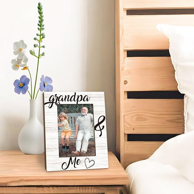 Fathers Day Grandpa Picture Frames - Grandfather Photo Frame, Grandpas Gifts for Father's Day Birthday from Grandkids, Grandpa and Me Grandfather Picture Photo Frames for Home Bedroom Decor, 5x7