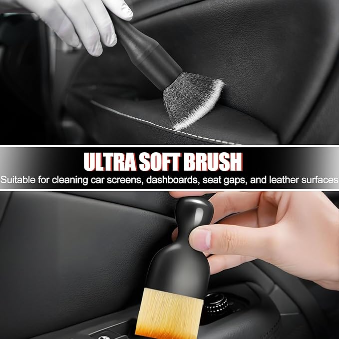 13PCS Car Detailing Brush Set, Car Detailing Brush Kit, Ultra No Soft Scratch Detailing Brush, Car Cleaning Brushes for Interior or Exterior - Professional Dusting Cleaning Supplies