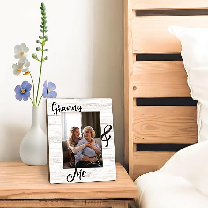 Granny Gifts Picture Frame 5x7, Grandma Photo Frame, Mothers Day Christmas Birthday Gifts for Grandma from Grandkids, Granny and Me Wooden Picture Photo Frames for Desk Home Room Decor