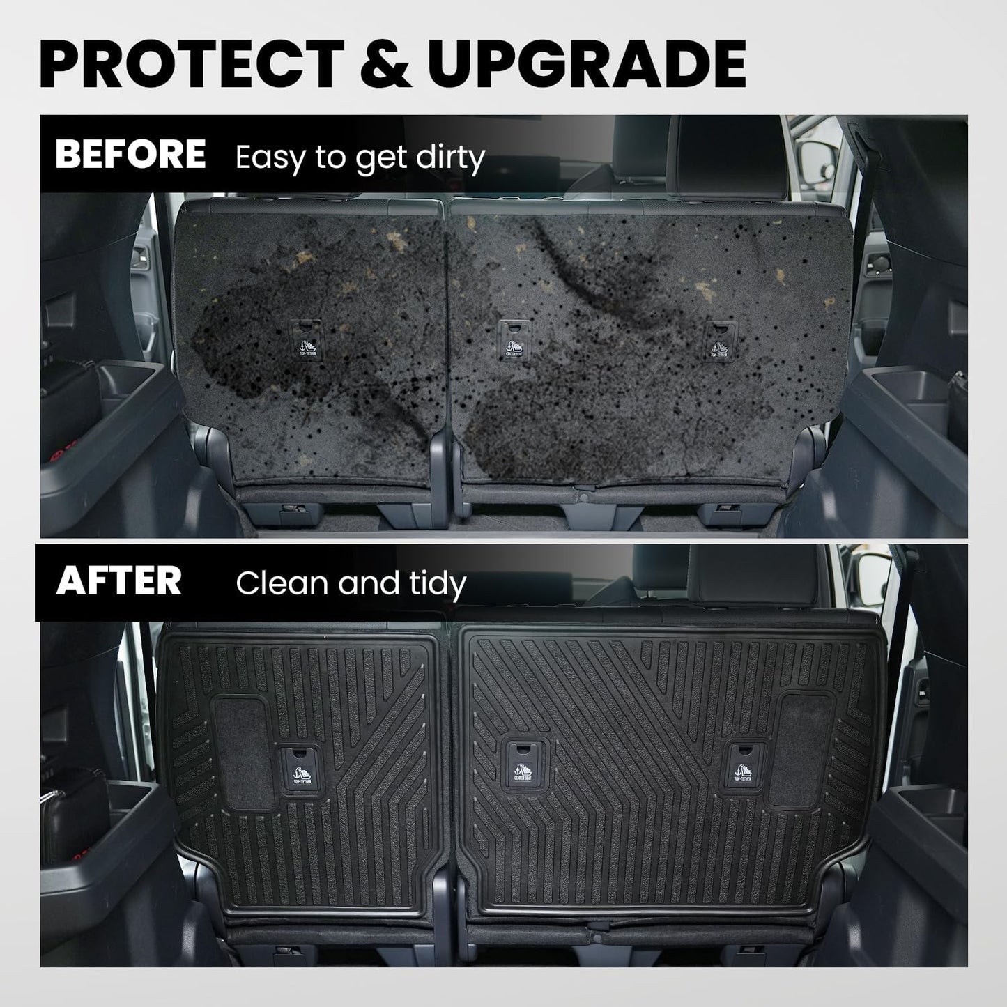 LASFIT Premium Extra Thick Rear Seat Back Covers for Toyota 4Runner 2025 Seat Back Cover | TPE Custom Fit Waterproof 4 Runner 2025 5/7 Seater Second Row Back Seat Backrest Protector Mat Liner