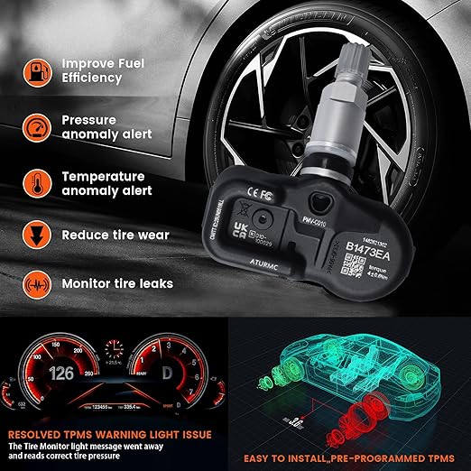 Set of 1 TPMS Sensor Tire Pressure Monitoring System Sensor 315MHz Compatible with Toyota Alphard Asian Dragon Prius Corolla iM Vios GT86 Land Cruiser Prado Yaris Wilfa FR-S Replaces# 4260706020