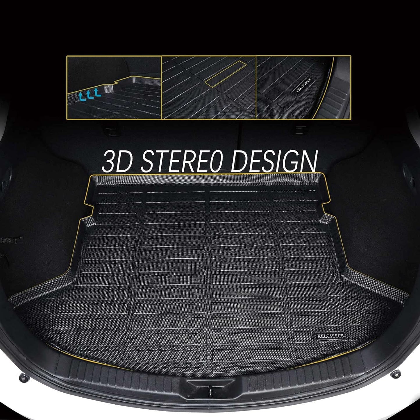 KELCSEECS® Floor Mats & Cargo Liner Custom for Hyundai Elantra & Elantra N 2021-2025,All Weather Protection TPE Floor Liners Front& Rear Row Full Set Elantra Accessories Black