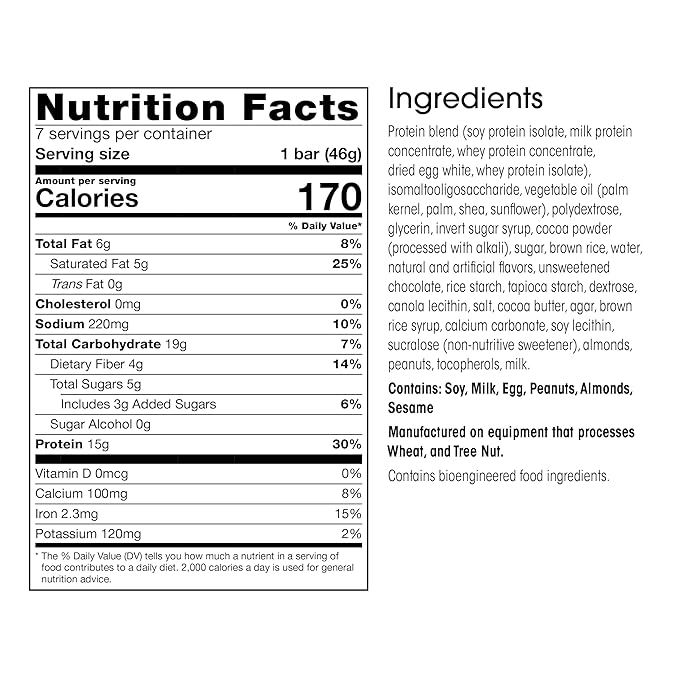 WonderSlim Protein Snack Bar, Chocolate Chip, (7ct)