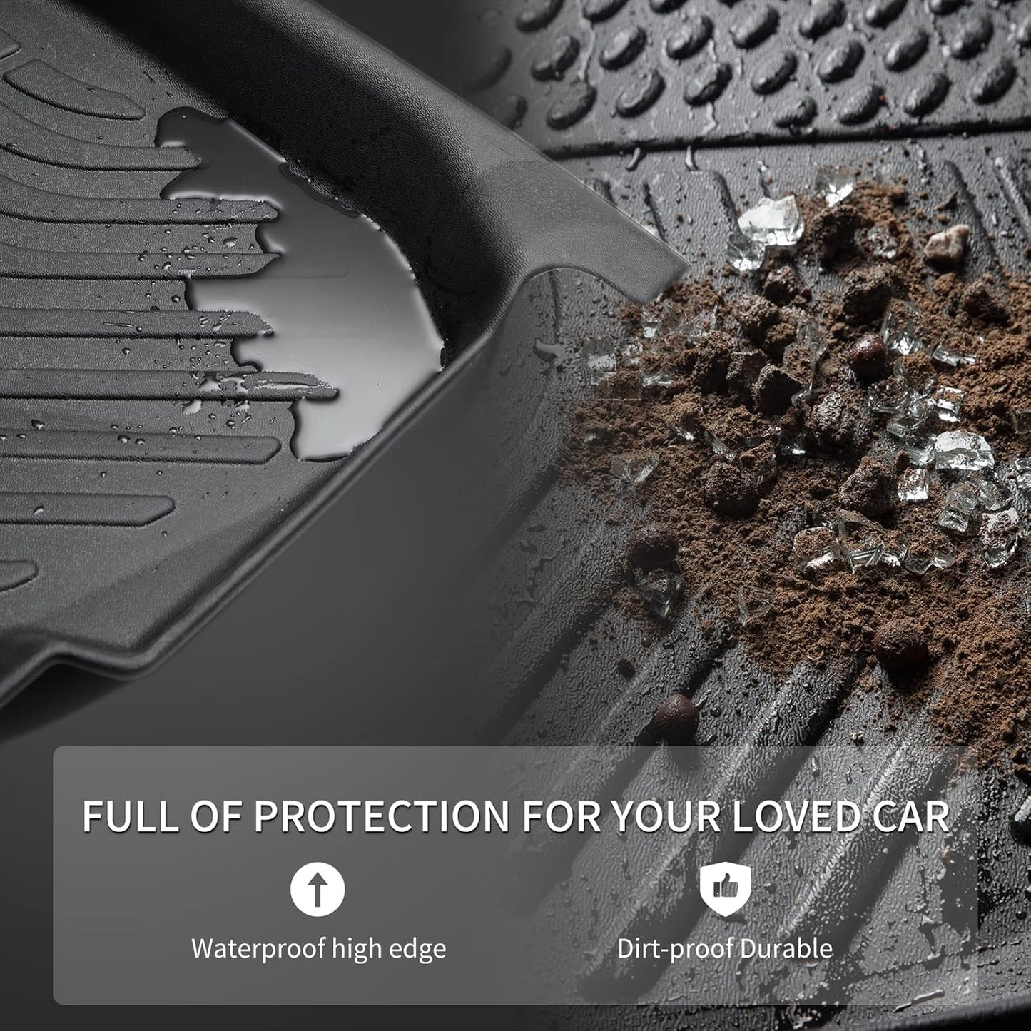 KELCSEECS® Floor Mats Custom for Kia Forte 2024 2023 2022 2021 2020 2019 All-Weather Protection Mats TPE Non-Slip Automotive Floor Liners Front Row and Second Row Full Set Accessories Liners