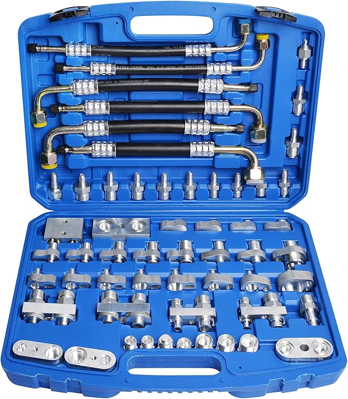 56PCS Automotive Air Conditioner Leak Test Kit, Air Conditioning Leak Detector, A/C Compressor Detection Repair Tool Kit