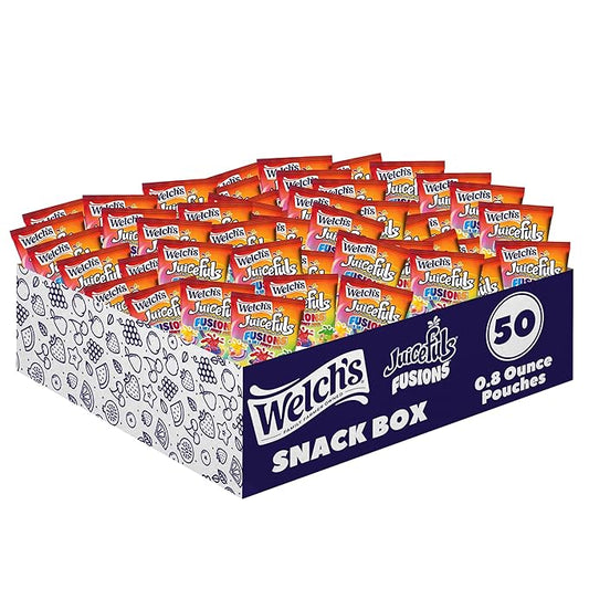 Welch's Fruit Snacks, Juicefuls Fusions, Assorted Fruit Flavor, Bulk Pack, Gluten Free, Natural Colors & Flavors, 0.8oz (Pack of 50)