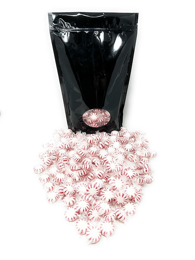 American Old Fashioned Peppermint Starlights Mints Hard Candy Discs Individually Wrapped Bulk 3 Lb's 200+ pcs (48-Oz)