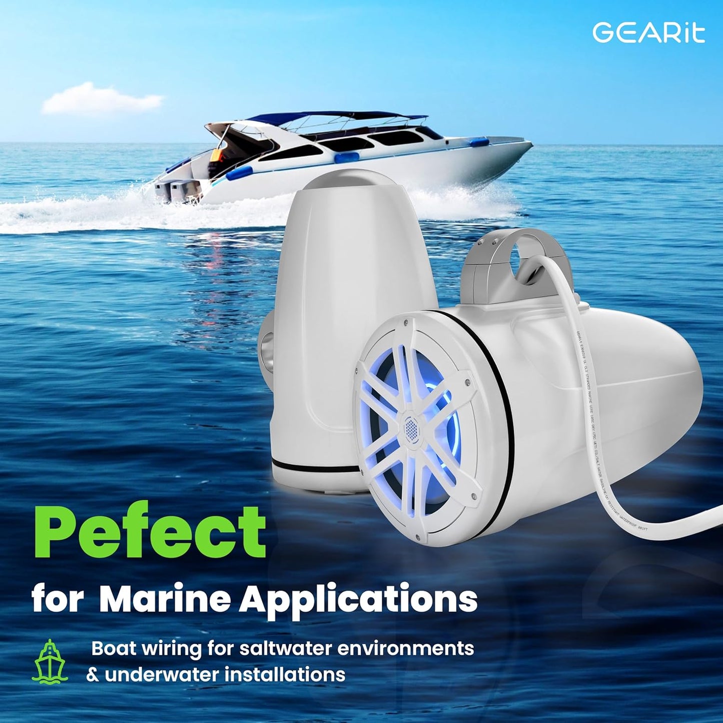 GEARit 6 Gauge Marine Wire, 6/2 AWG (100ft) Marine Grade Tinned Copper Oxygen Free, Duplex 2-Conductor Insulated Red & Black Electrical Cable for Boat, Automotive, RV, Camper, Trailer