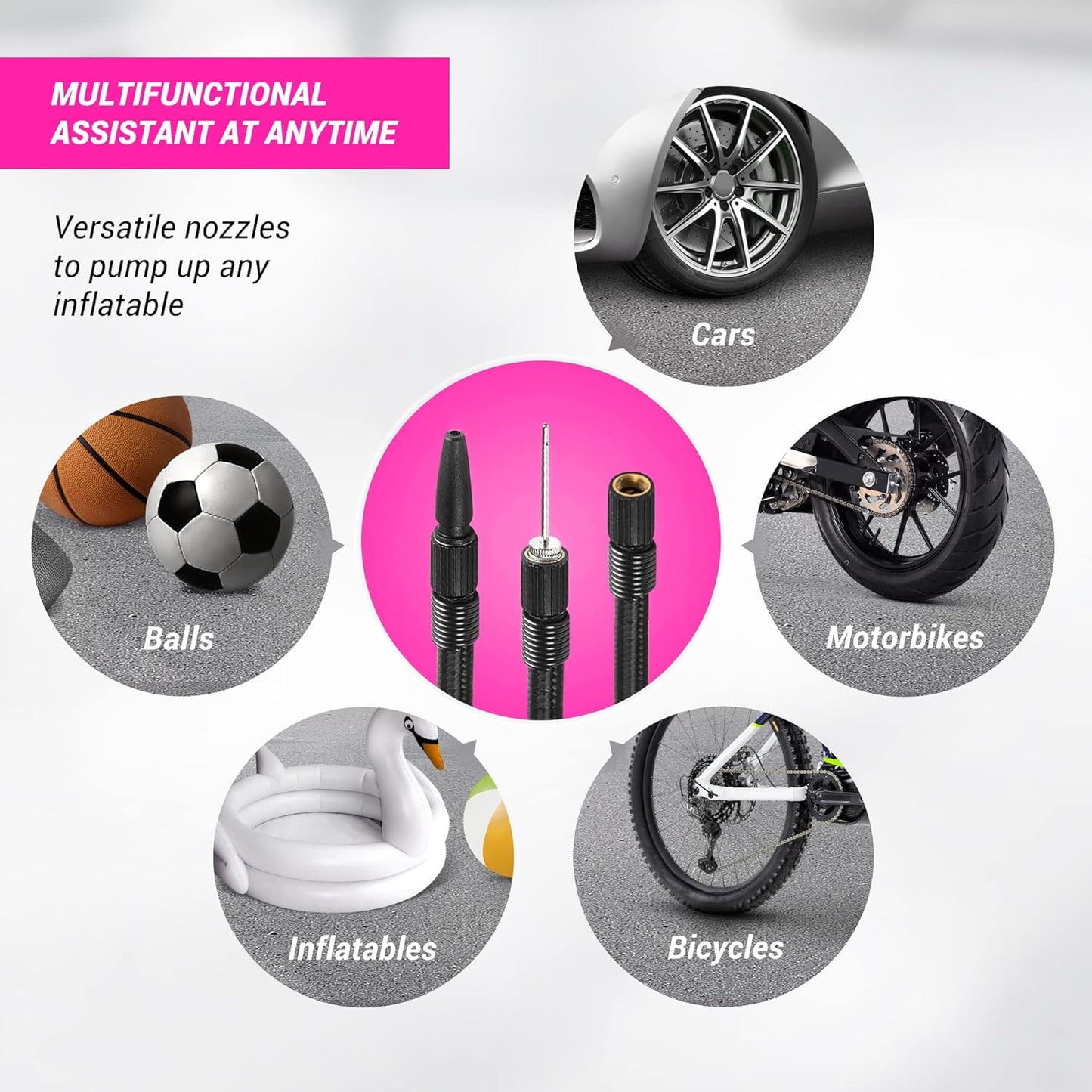 electric air compressor portable tire inflator with analog Pressure Gauge air pump for car tires 12V 110V tire pump for car bike balls & more Easy to use ideal for cool women and adults