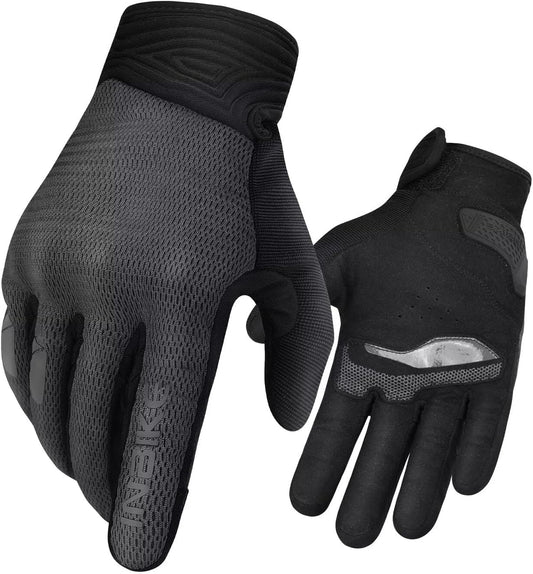INBIKE Breathable Mesh Motorcycle Gloves for Men/Women, Shell Protection, Reflective, TPR Palm Sliders, Touchscreen Motorbike Gloves for ATV BMX MTB Riding