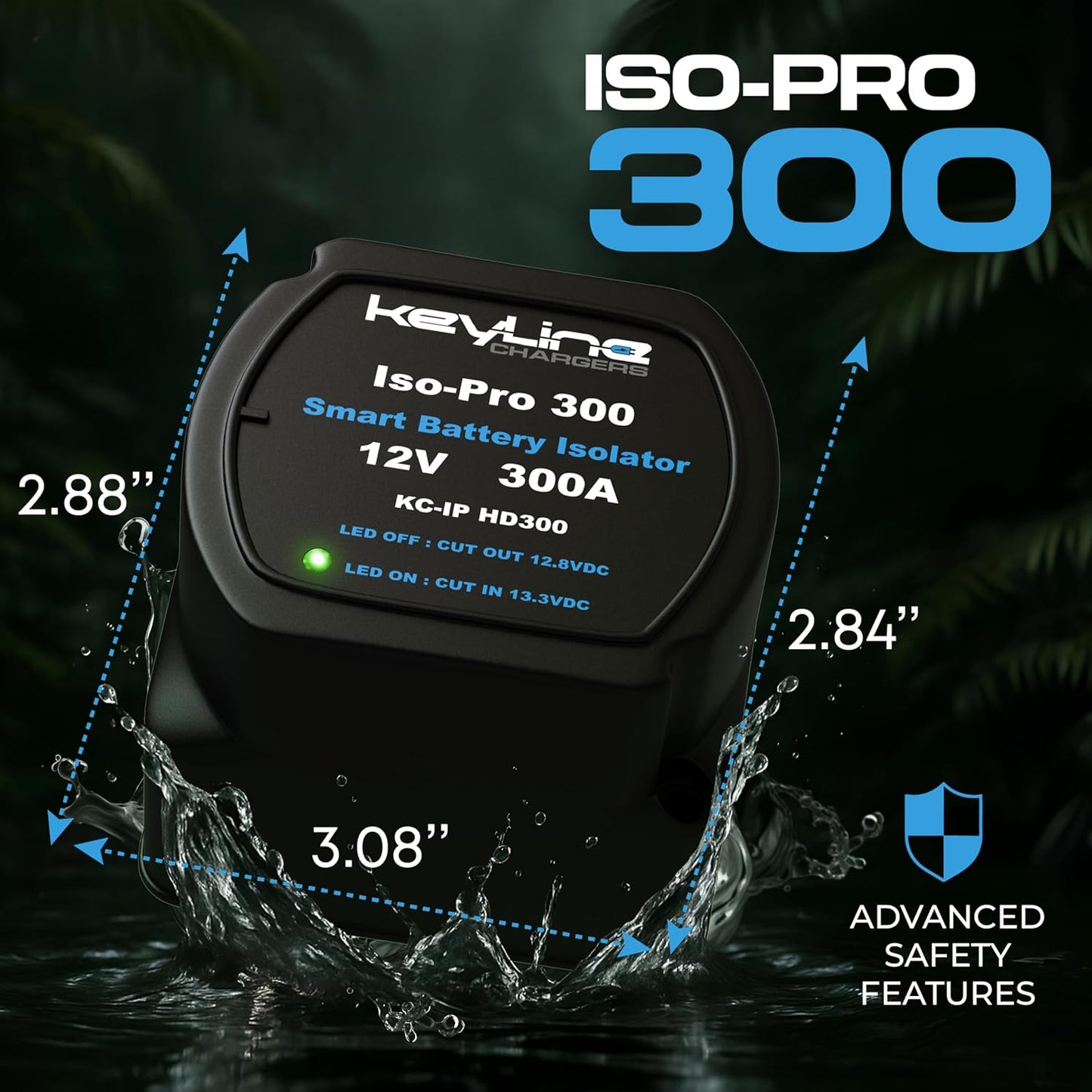 Dual Battery Isolator Heavy Duty 300 AMP 1000 AMP Peak Voltage Sensitive Relay VSR for 12 Volt Systems - Works with All Batteries Types Including Lithium and LiFePO4