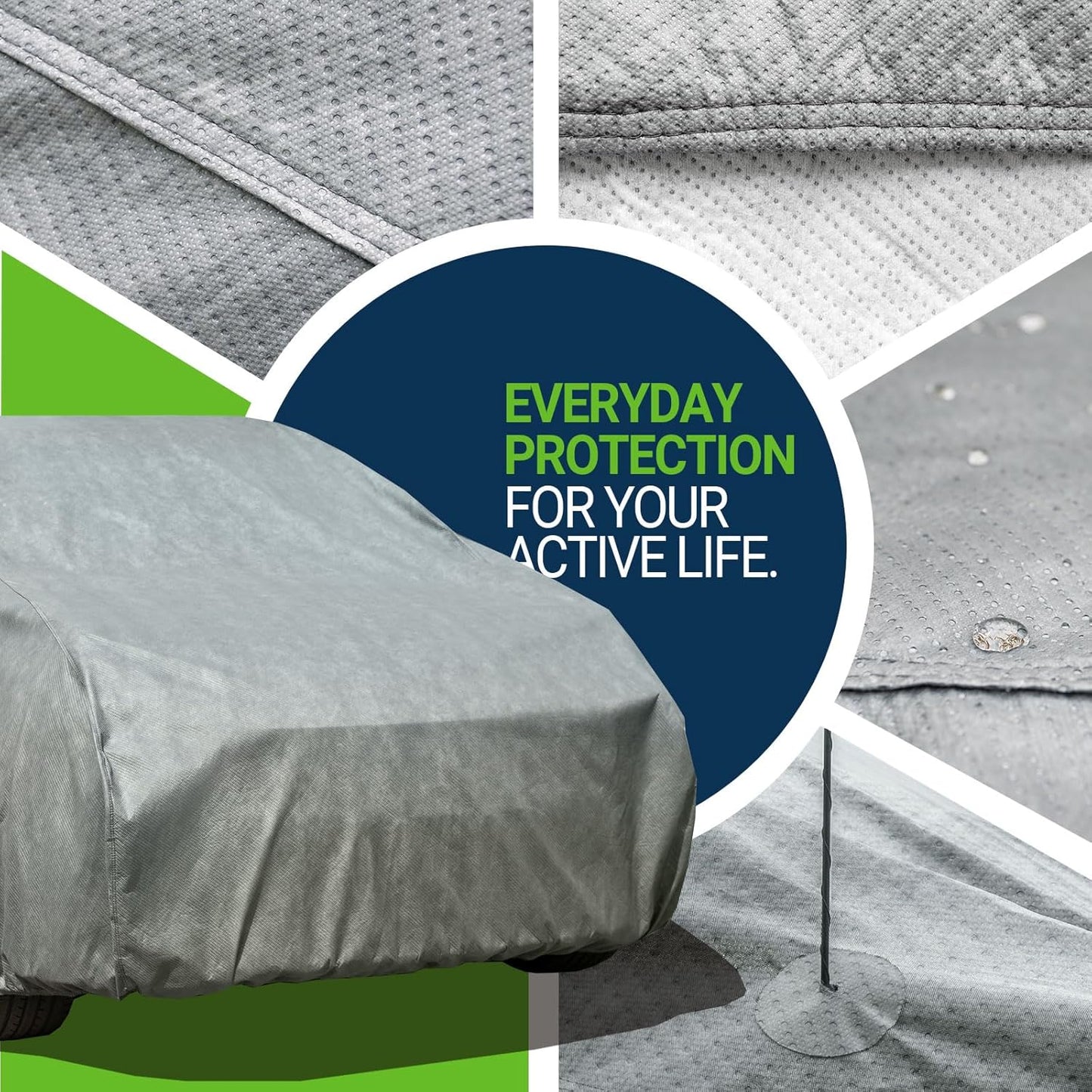 All Weather Waterproof SUV Car Cover, 7-Layer Non-Woven Cotton SUV Covers for Automobiles Car Snow Cover, Full Exterior Covers, Winter Rain Sun, Grey, Size SUV S3 207”-230”