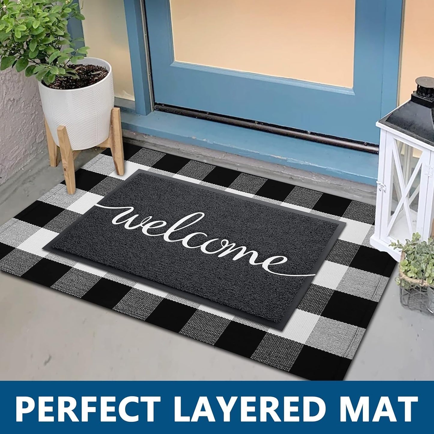EARTHALL Funny Welcome Mats, Front Door Mat for Outside Entry, Doormat Outdoor/Indoor Entrance, Rugs Entryway Indoor, Outdoor Home Porch Decor 30"x17.5"